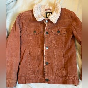 Cotton on Sherpa Collar Corduroy Jacket in Rust